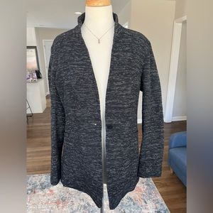 Eileen Fisher Black and White Marled Cardigan
